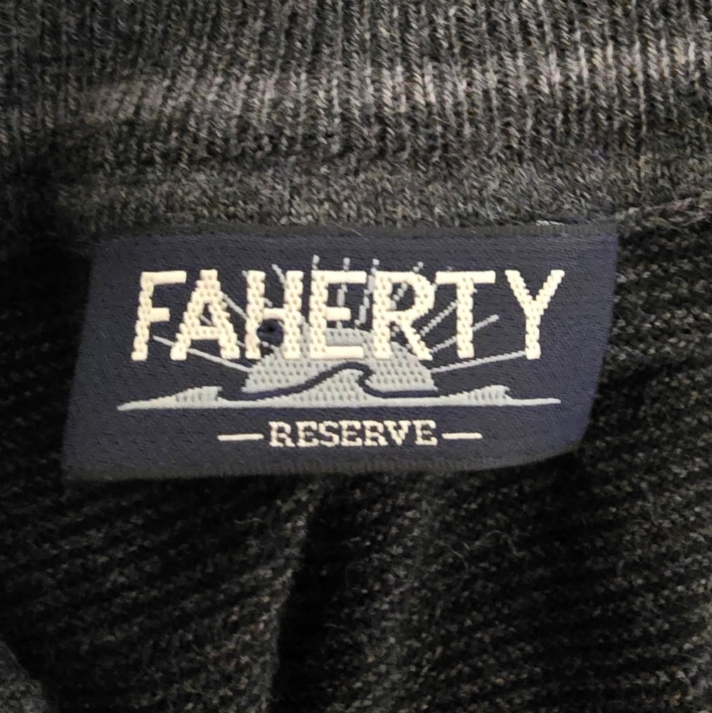 Faherty‎ Reserve 1/4 Zip Sweater Ash Melange Gray Men's XL Coolmax - Picture 8 of 8